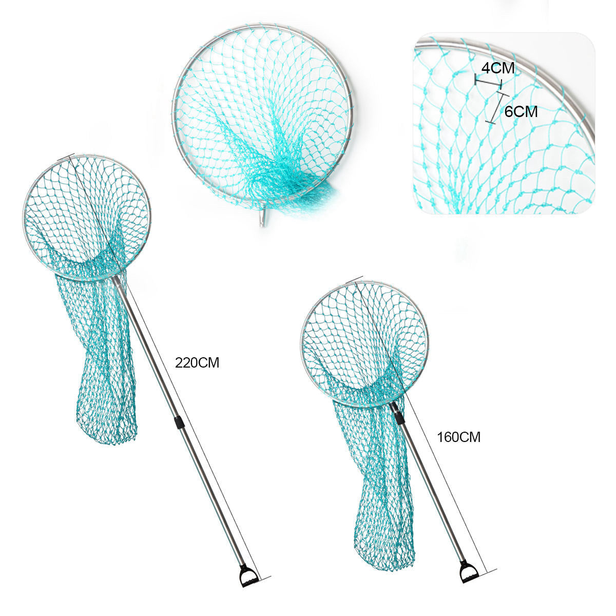 Stainless Steel Animal Control Catch Net Pole Tool for Dog Shoat Goat Cat Boar Hog Pig Racoon Possum Skunk Goose Chickens Pigeon - Heavy Duty