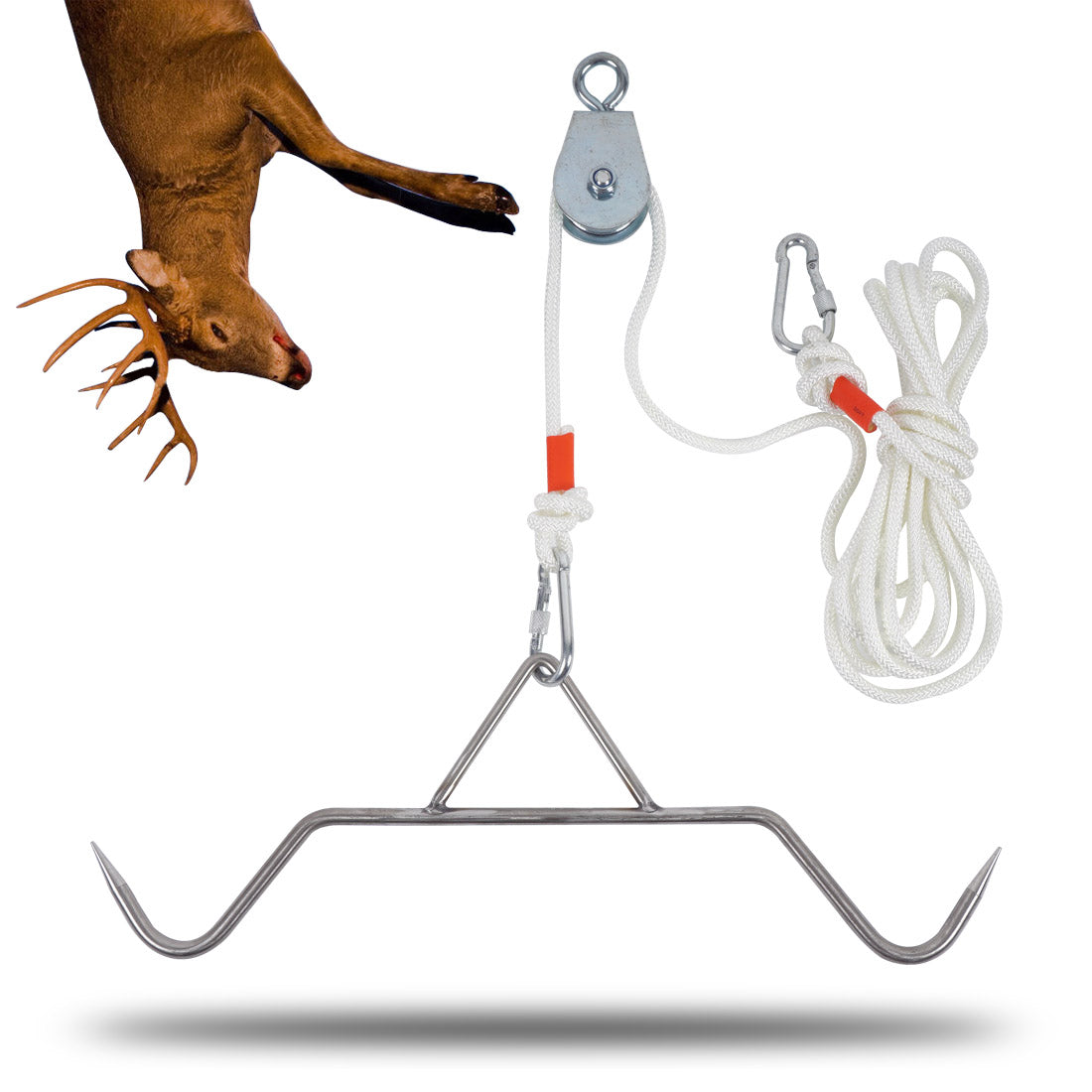 Game Hoist Gambrel Pulley Lift System for Deer Hanger & Skinning Kit ...