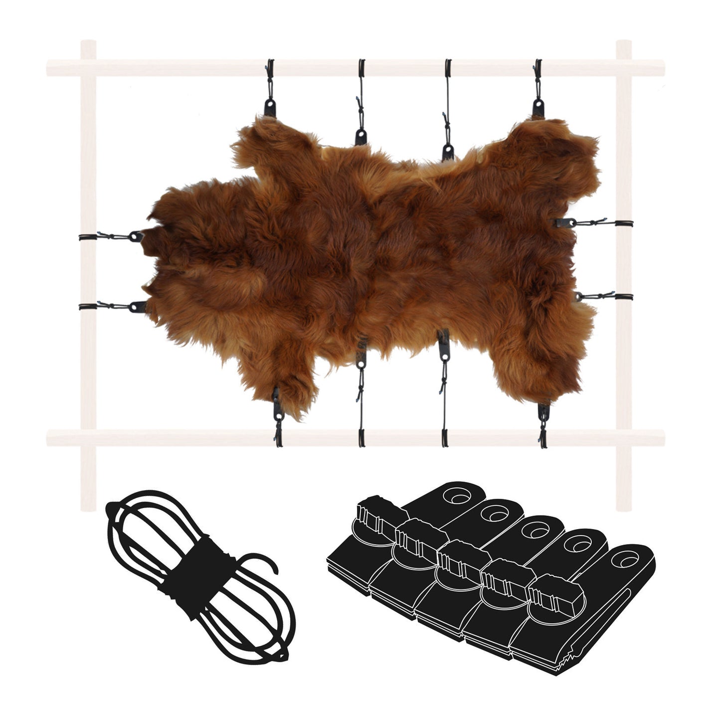 Double Skinning Rack Skinning and drying frame clip tools | Skinning Drying Rack – Smarkey