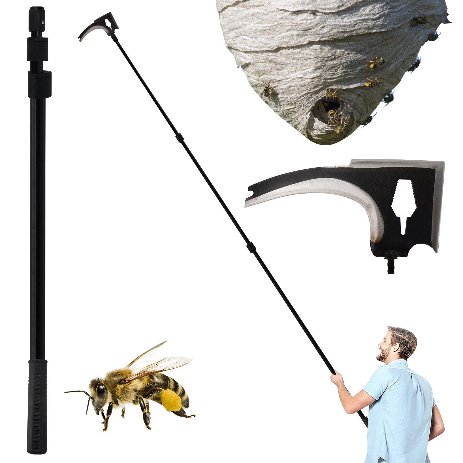Wasps Nest Remove Tool Scraper Kit for Clean Hornets Yellow Jacket Bee ...
