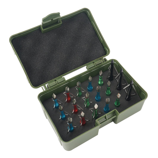 Broadhead Case, Archery Broadhead Box Storage Case, Arrow Head Tip Organizer Case Holder, Holds 18pcs Fixed or Mech Broadheads (Case Only)
