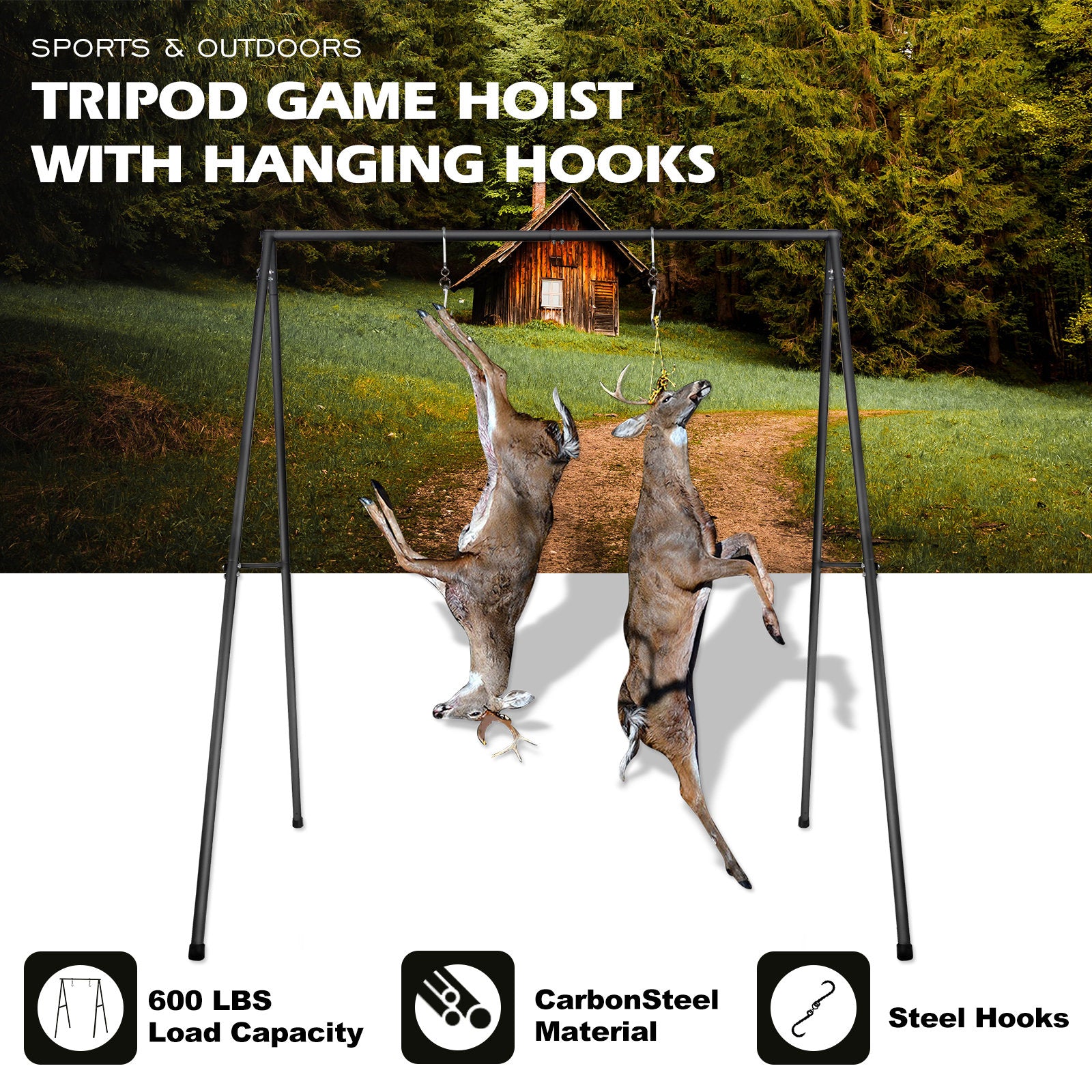 Skinning Rack Deer Game Hanger Hoist | Deer Skinning Rack – Smarkey